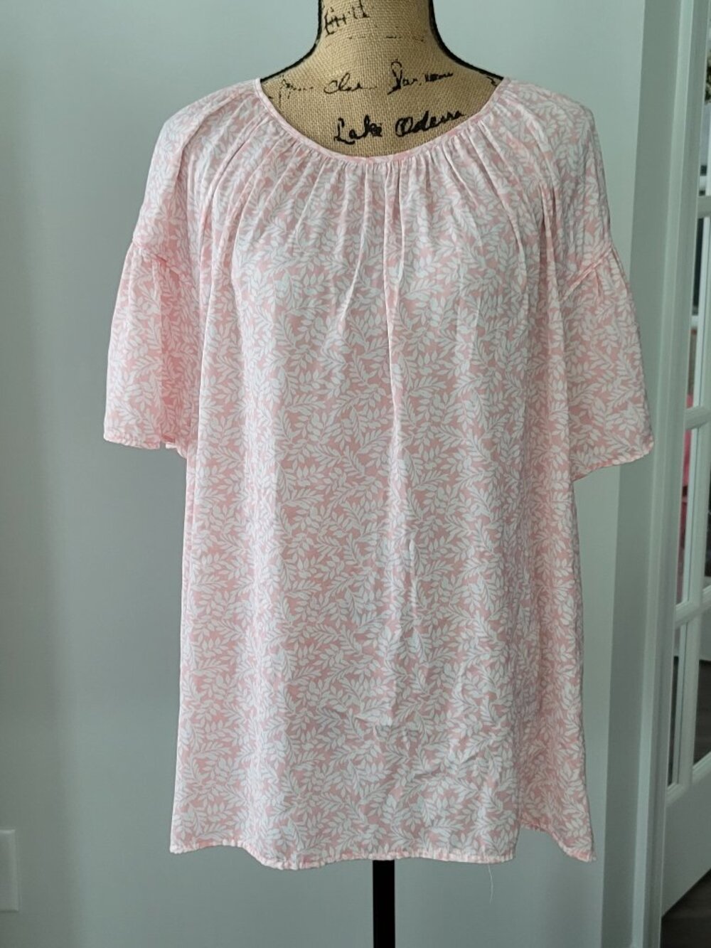 Croft & Barrow Women's Plus Size 2X Floral Tunic Blouse Pink/White